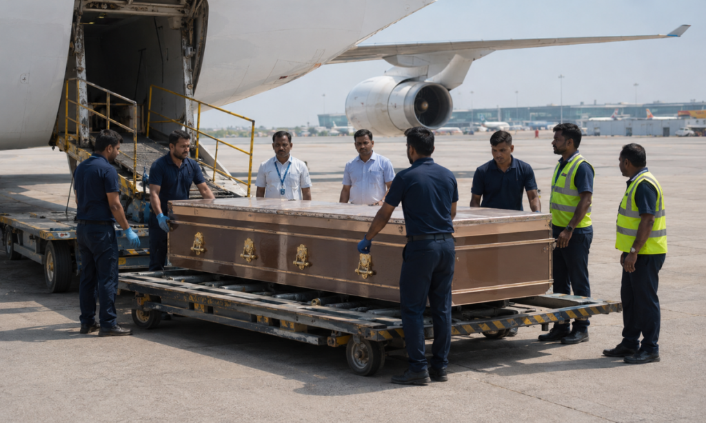 Air transport of deceased from Delhi