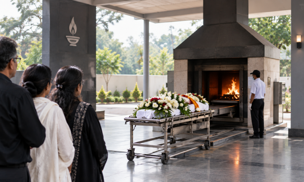 Crematorium arrangements for a funeral