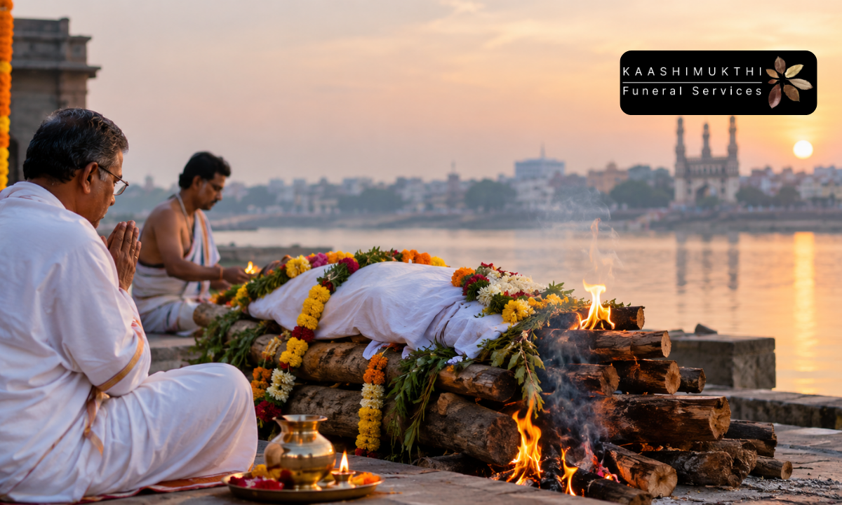Hindu last rites ceremony in Hyderabad