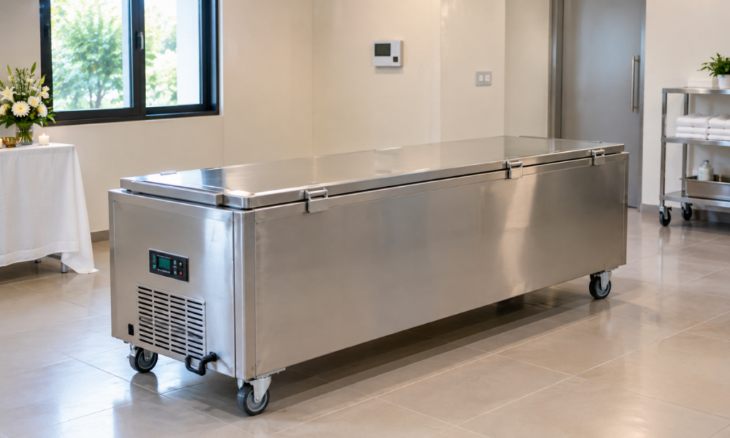Arranging a freezer box when funeral services are delayed