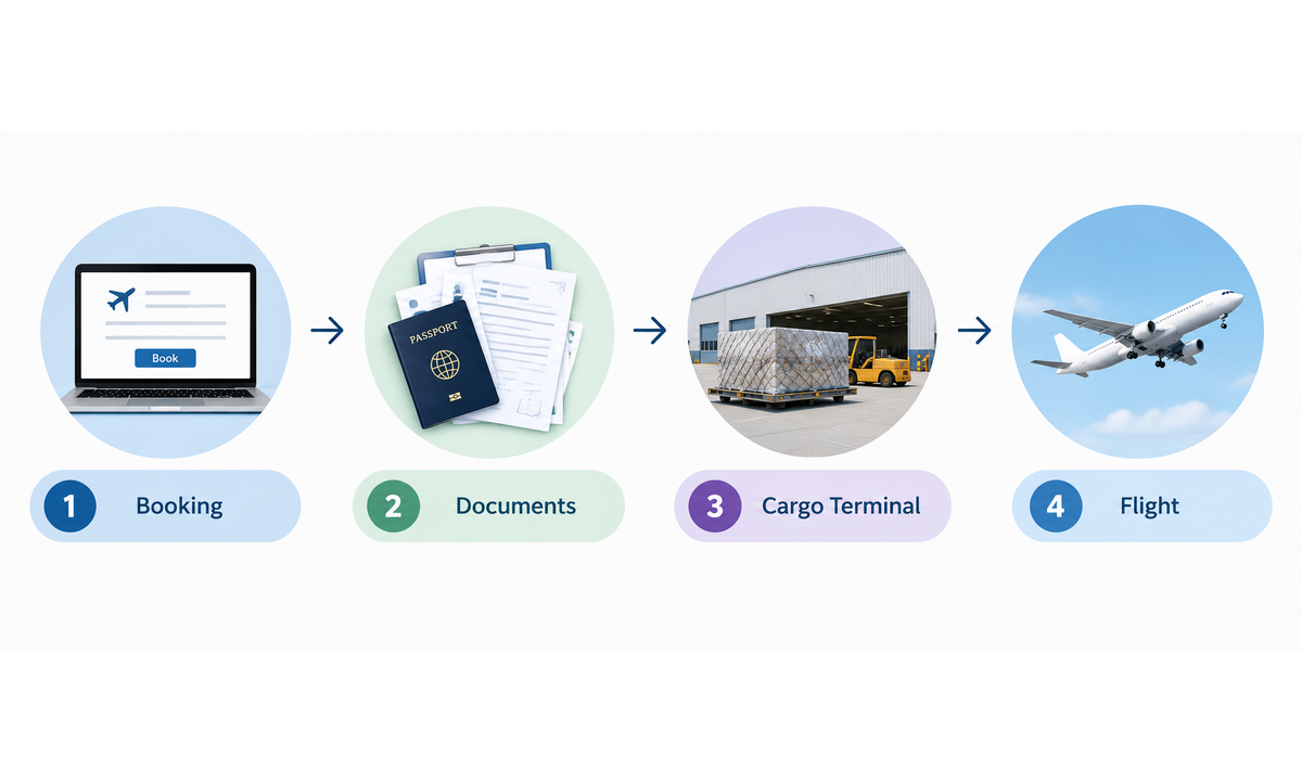 Airline cargo and air waybill documents for body transportation.