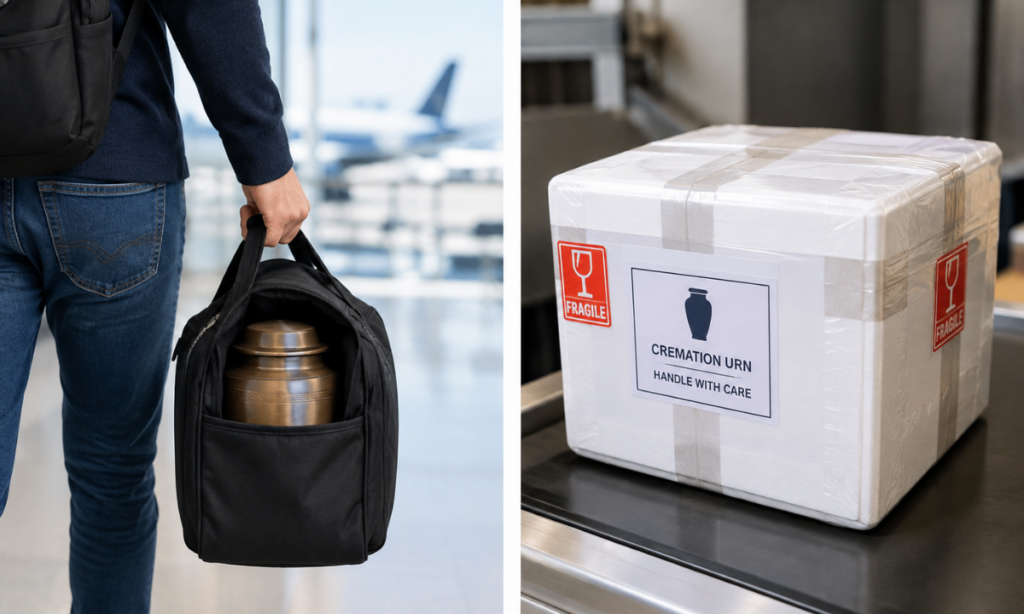 Carrying or shipping cremated ashes for transportation.