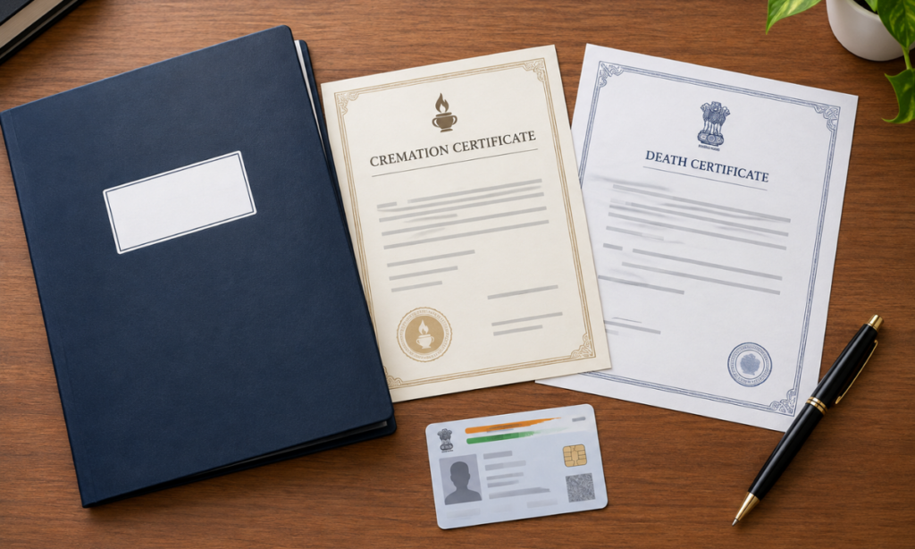 Documents required for transporting cremated ashes.