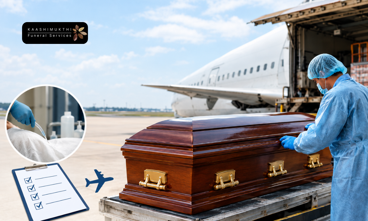 Embalming and coffin requirements for air transport from Ahmedabad