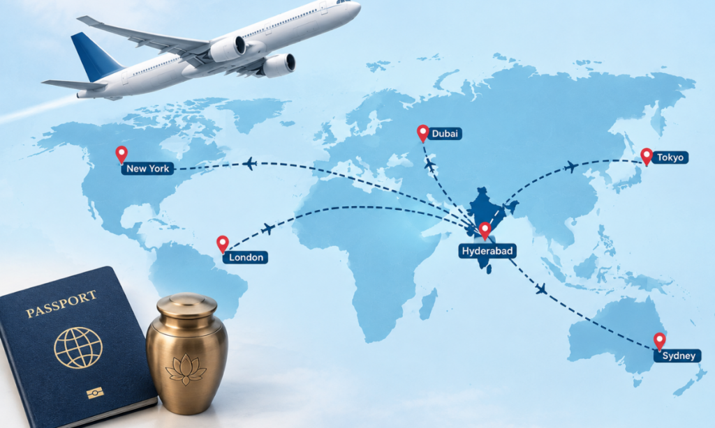 International transportation of cremated ashes by air.