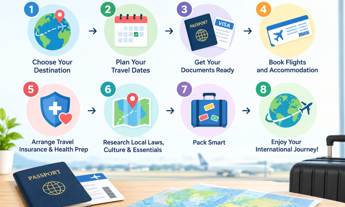 Steps for planning an international journey with cremated ashes