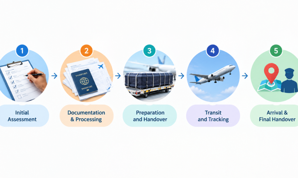 Steps involved in the outbound transportation process
