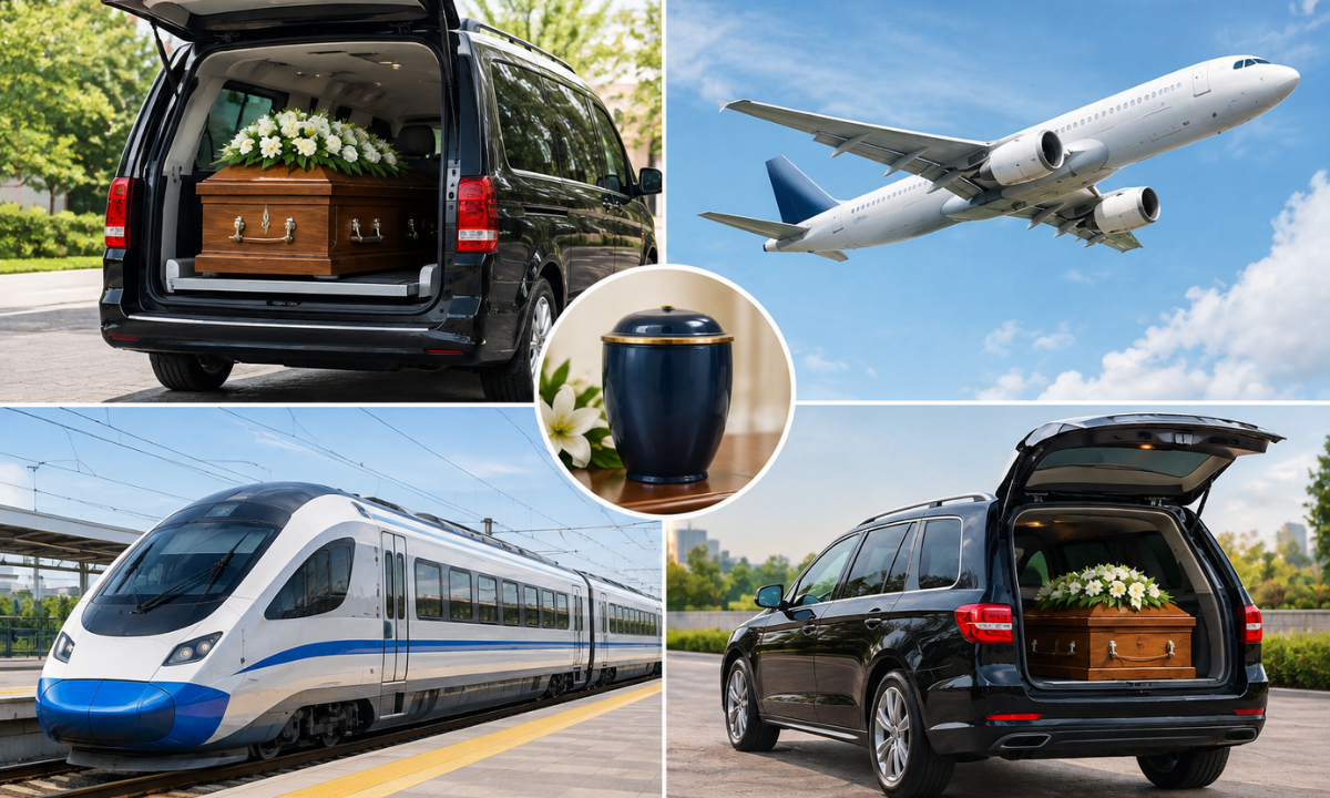 Transport options for human remains from Ahmedabad by road and air